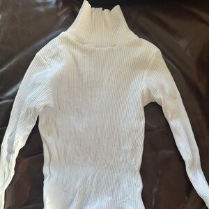 Little English Cream Ribbed Turtleneck